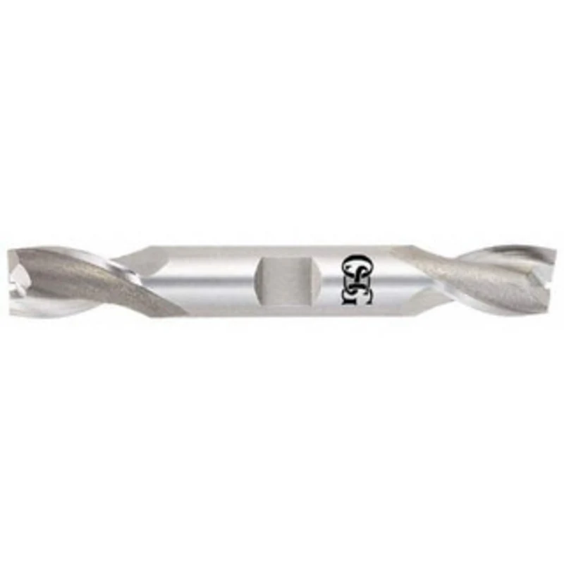 OSG 11/16, 1-5/16 LOC, 3/4 Shank Diam, 5 OAL, 2 Flute, Cobalt Square End Mill Double End, Uncoated, Spiral Flute, 30 ...